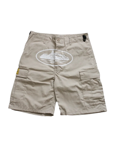 Corteiz Guerillaz Cargo Shorts Beige