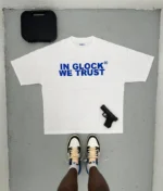 In Glock We Trust Oversized T-Shirt White/Blue