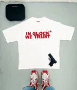 In Glock We Trust Oversized T-Shirt White/Red