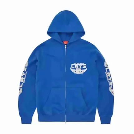 Corteiz Gasolina Double Zip Hoodie Royal Blue