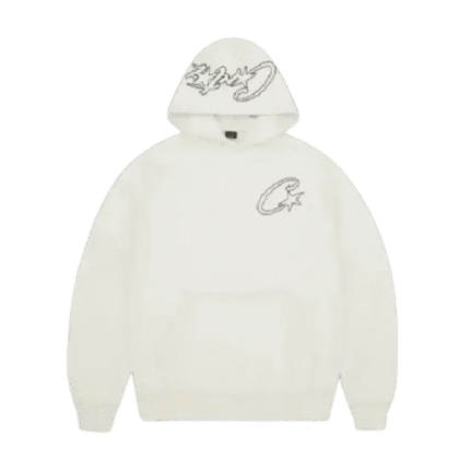 Corteiz Satin C Star Applique Hoodie Off White