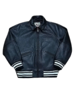 Corteiz Leather Jacket Black