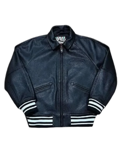 Corteiz Leather Jacket Black