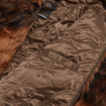 DIAMOND HOODED FUR JACKET ZOOM [BROWN]