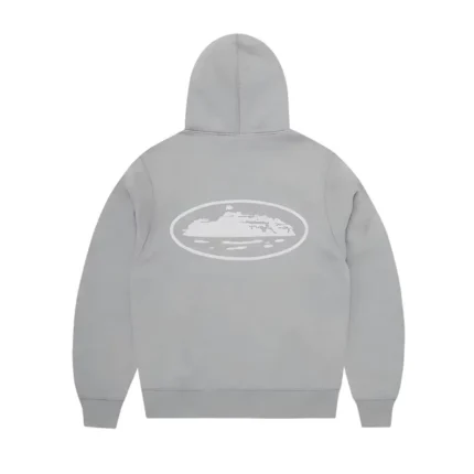 Corteiz Puff Print Zip Hoodie Grey