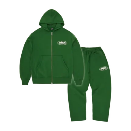 Corteiz Island Puff Print Tracksuit Green