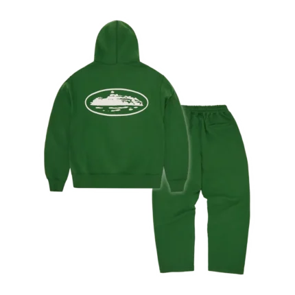 Corteiz Island Puff Print Tracksuit Green