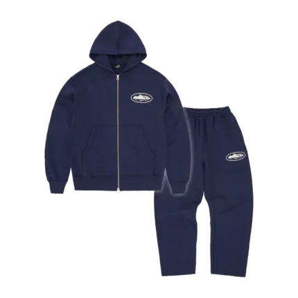 Corteiz Island Puff Print Tracksuit Navy