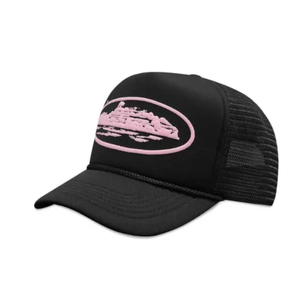Corteiz Alcatraz Premium Trucker Hat Black Pink