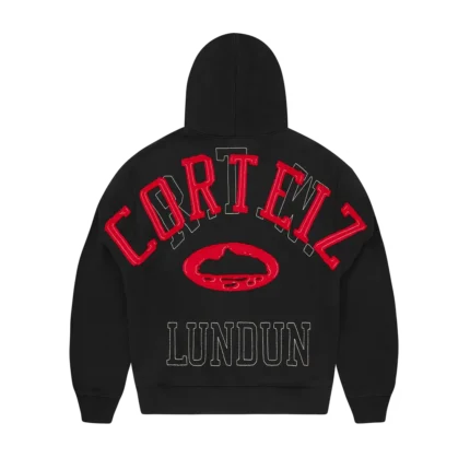 LUNDUN STITCH ZIP HOODIE BLACK