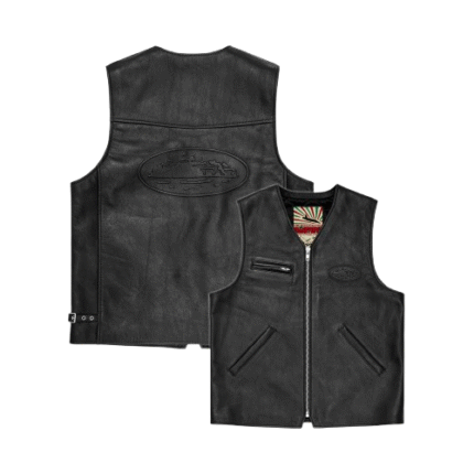 CORTEIZ SKYDIVE LEATHER VEST [BLACK]