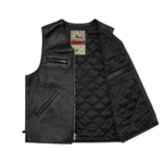 CORTEIZ SKYDIVE LEATHER VEST OPEN[BLACK]