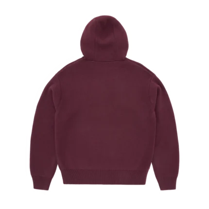 Corteiz COLLEGE KNIT ZIP HOODIE WINE