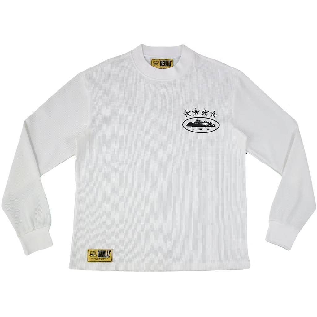 Corteiz 4 Starz Alcatraz Long Sleeve-White