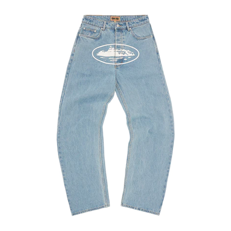 Corteiz ALCATRAZ Baggy Jeans Washed Blue