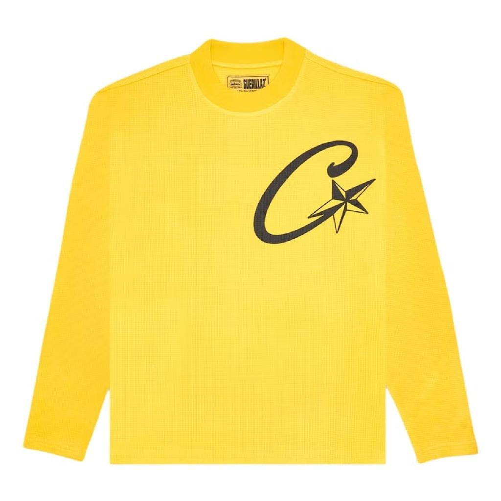 Corteiz C Starz Waffle L/S Yellow Sweatshirt