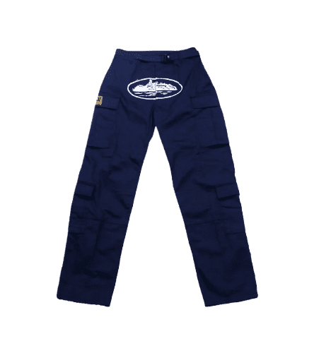 Corteiz Guerillaz Cargo Pants Navy Blue