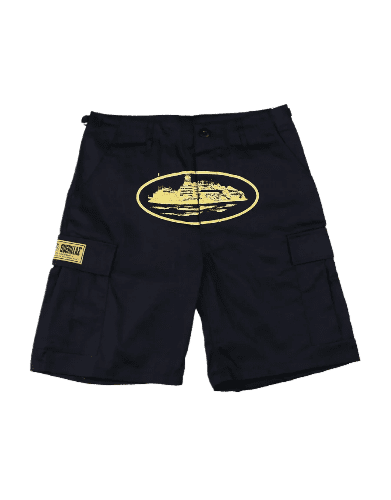Corteiz Guerillaz Black/Yellow Shorts