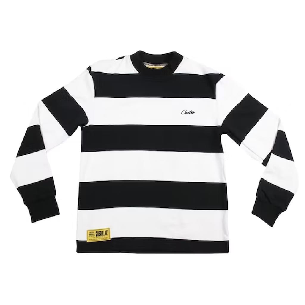 Corteiz All Stars Striped Long Sleeve Black White